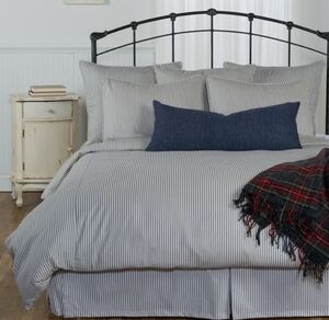 Twin Duvet Navy And Cream Ticking First Quality